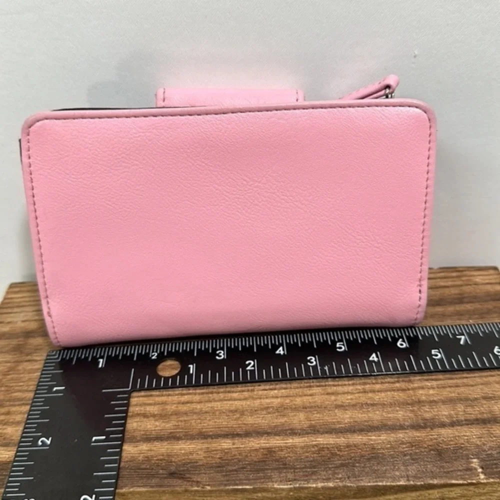 PinkTahari bifold wallet with zipper coin pouch nine credit card‎ holders